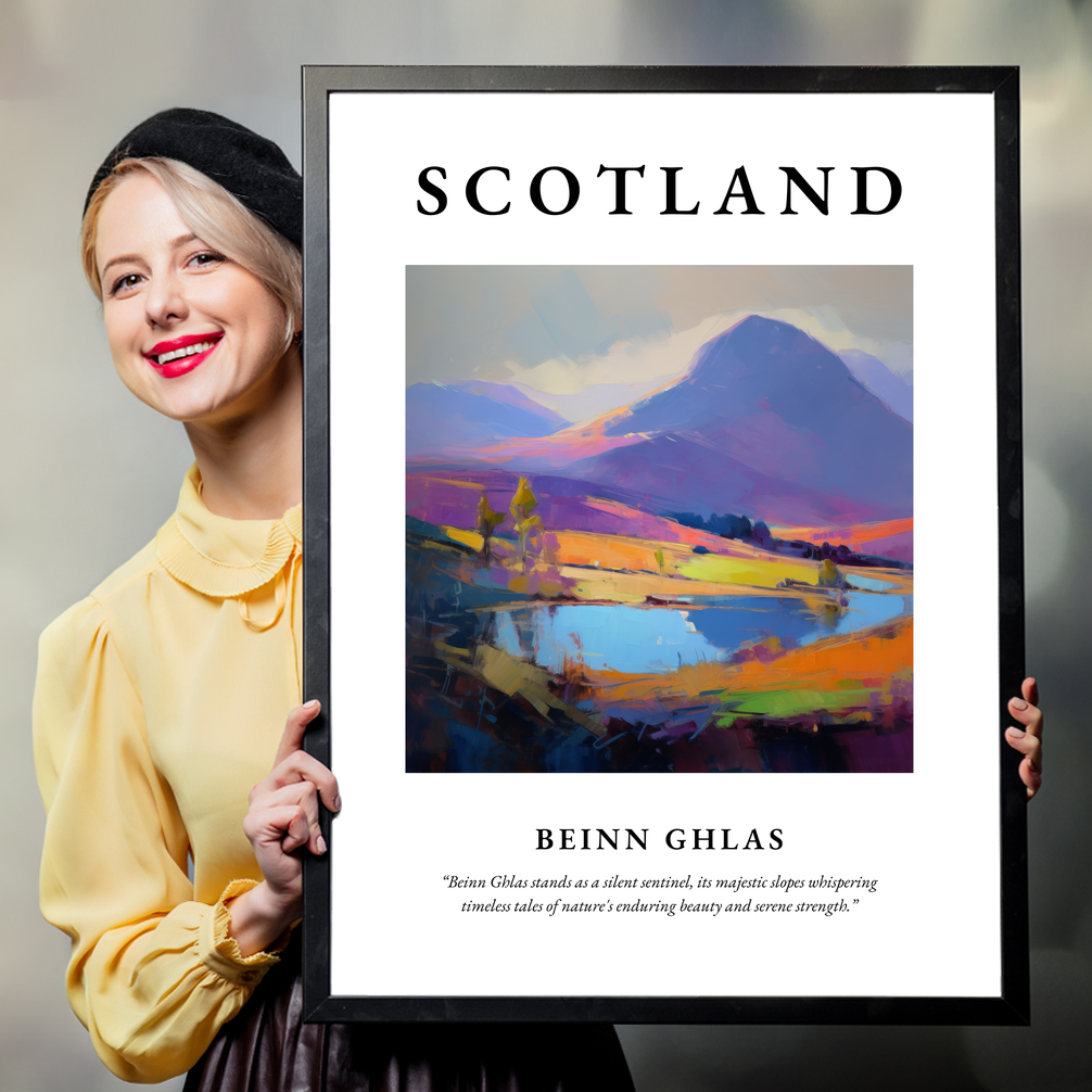 Person holding a poster of Beinn Ghlas