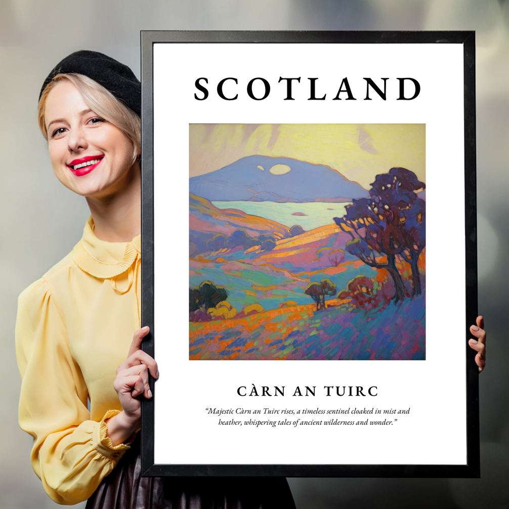 Person holding a poster of Càrn an Tuirc