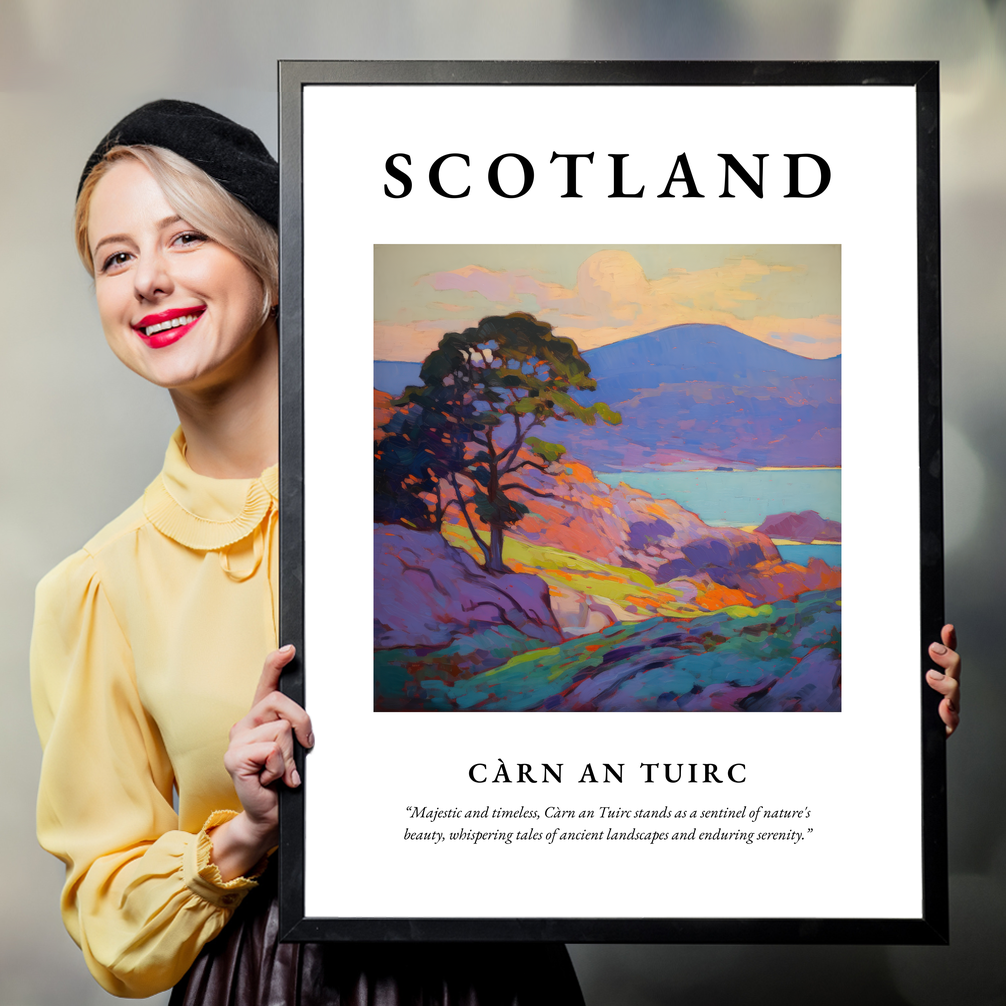 Person holding a poster of Càrn an Tuirc