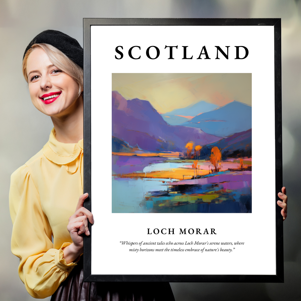 Person holding a poster of Loch Morar