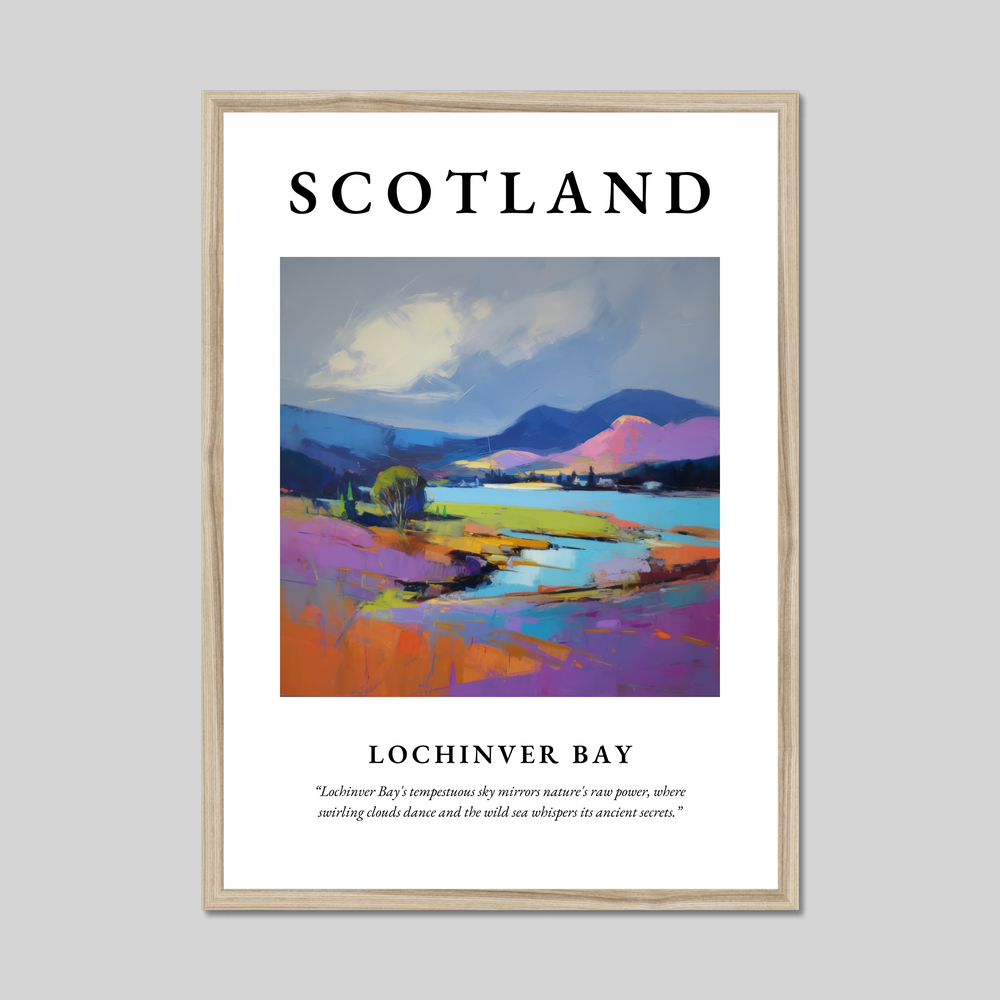 Poster in a natural frame with the word Scotland