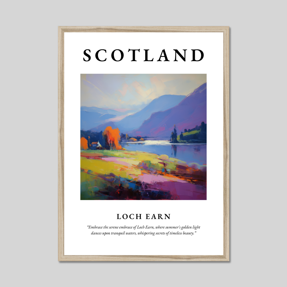 Poster in a natural frame with the word Scotland