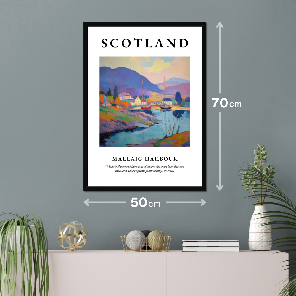 Poster of Mallaig Harbour hanging on a wall