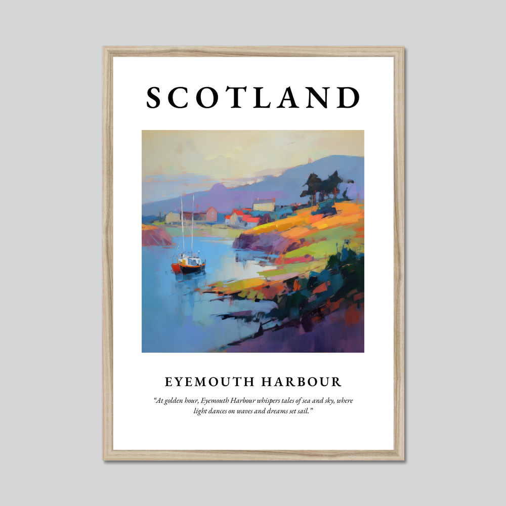 Poster in a natural frame with the word Scotland