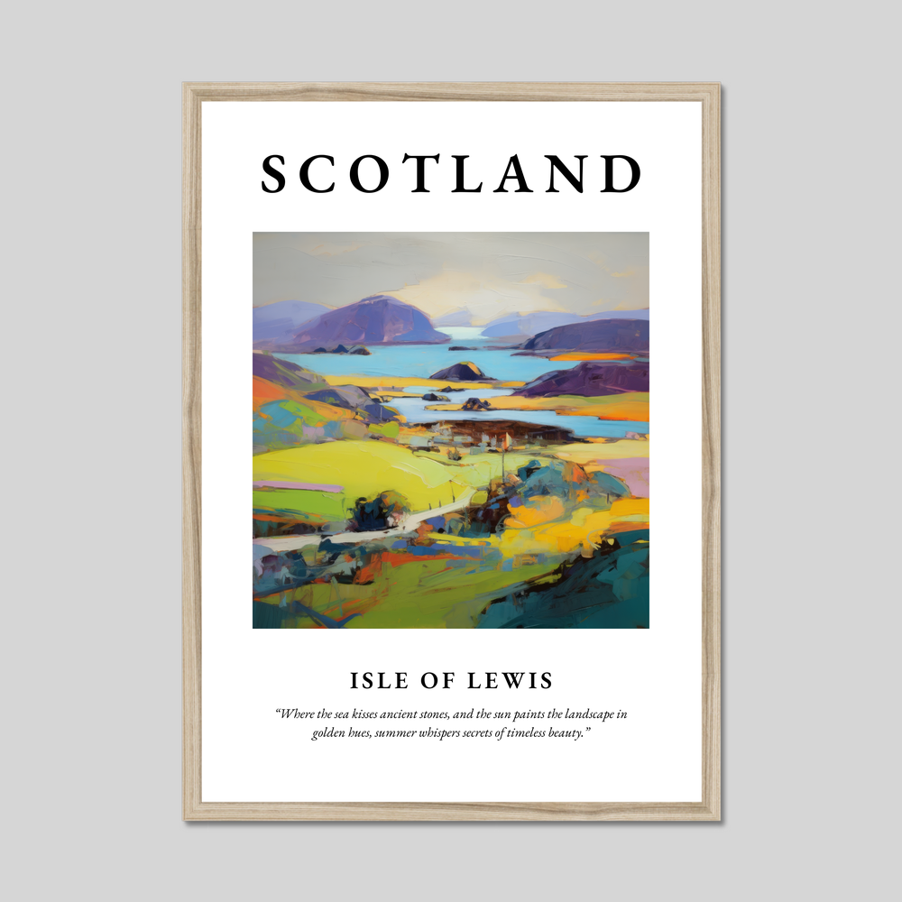 Poster in a natural frame with the word Scotland