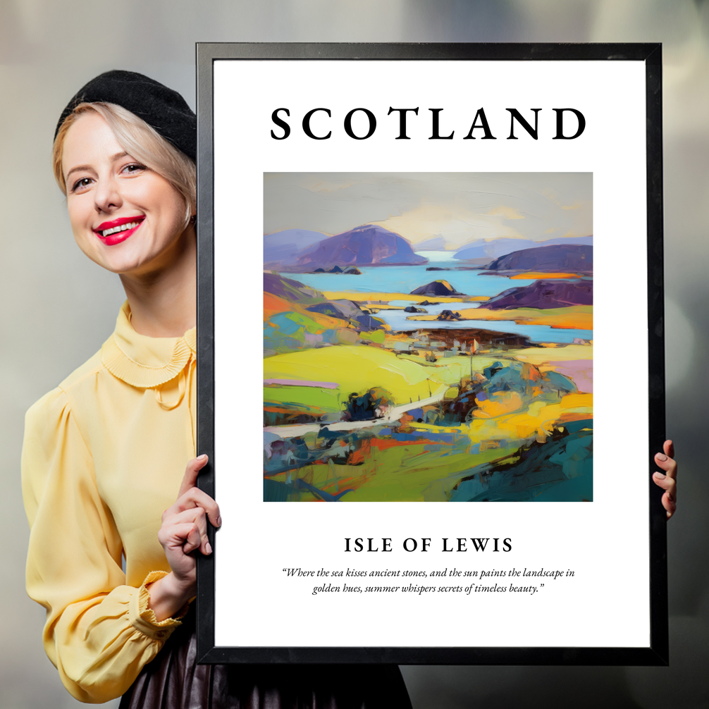 Person holding a poster of Isle of Lewis