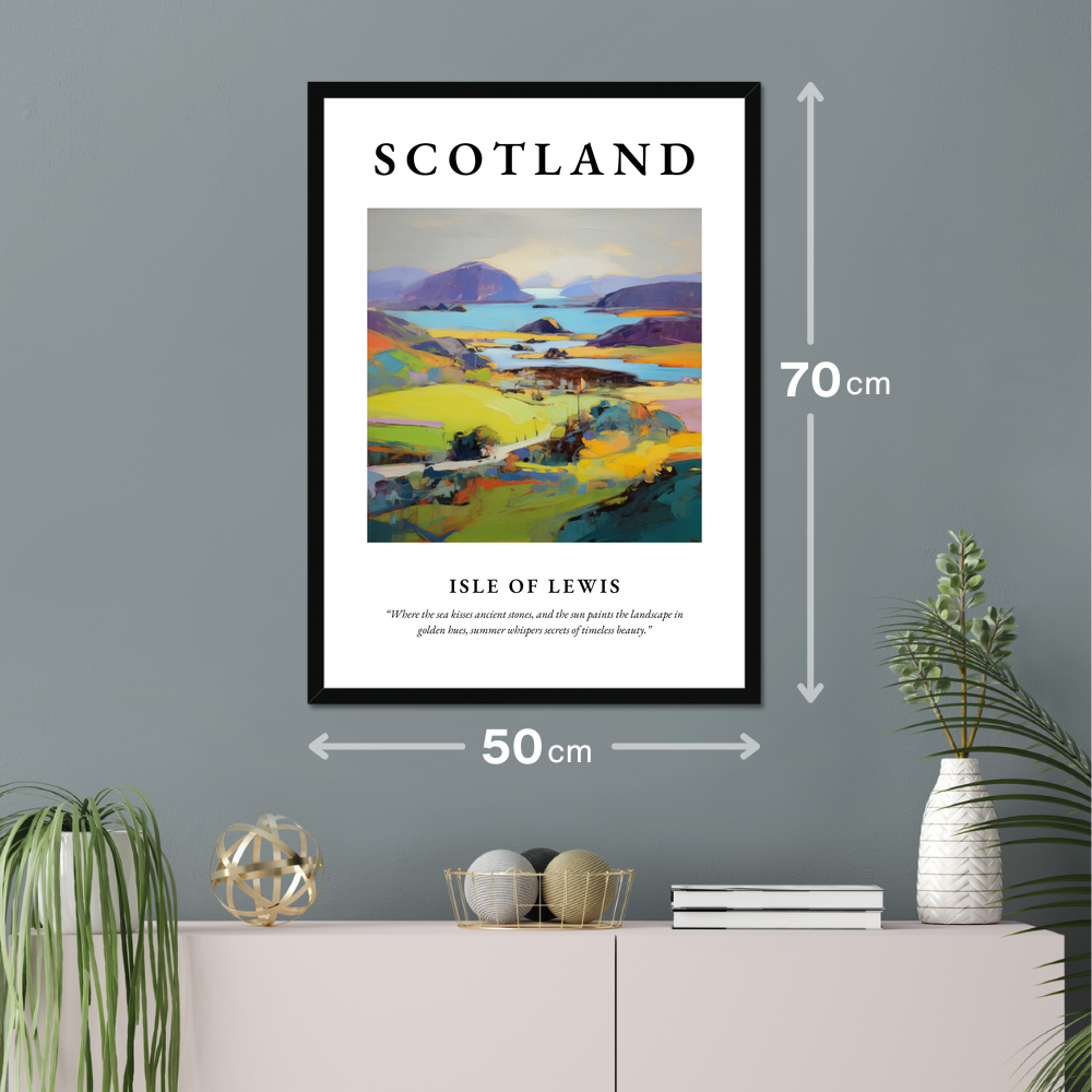 Poster of Isle of Lewis hanging on a wall