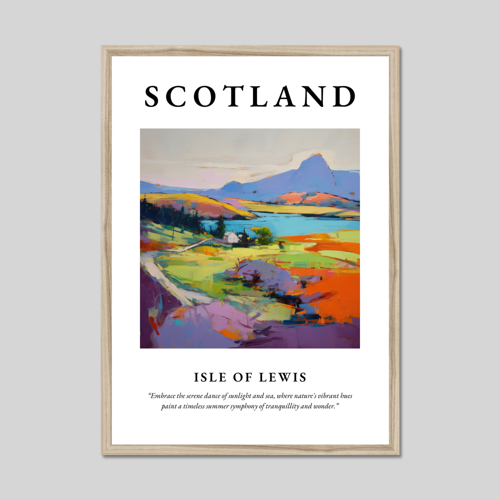 Poster in a natural frame with the word Scotland