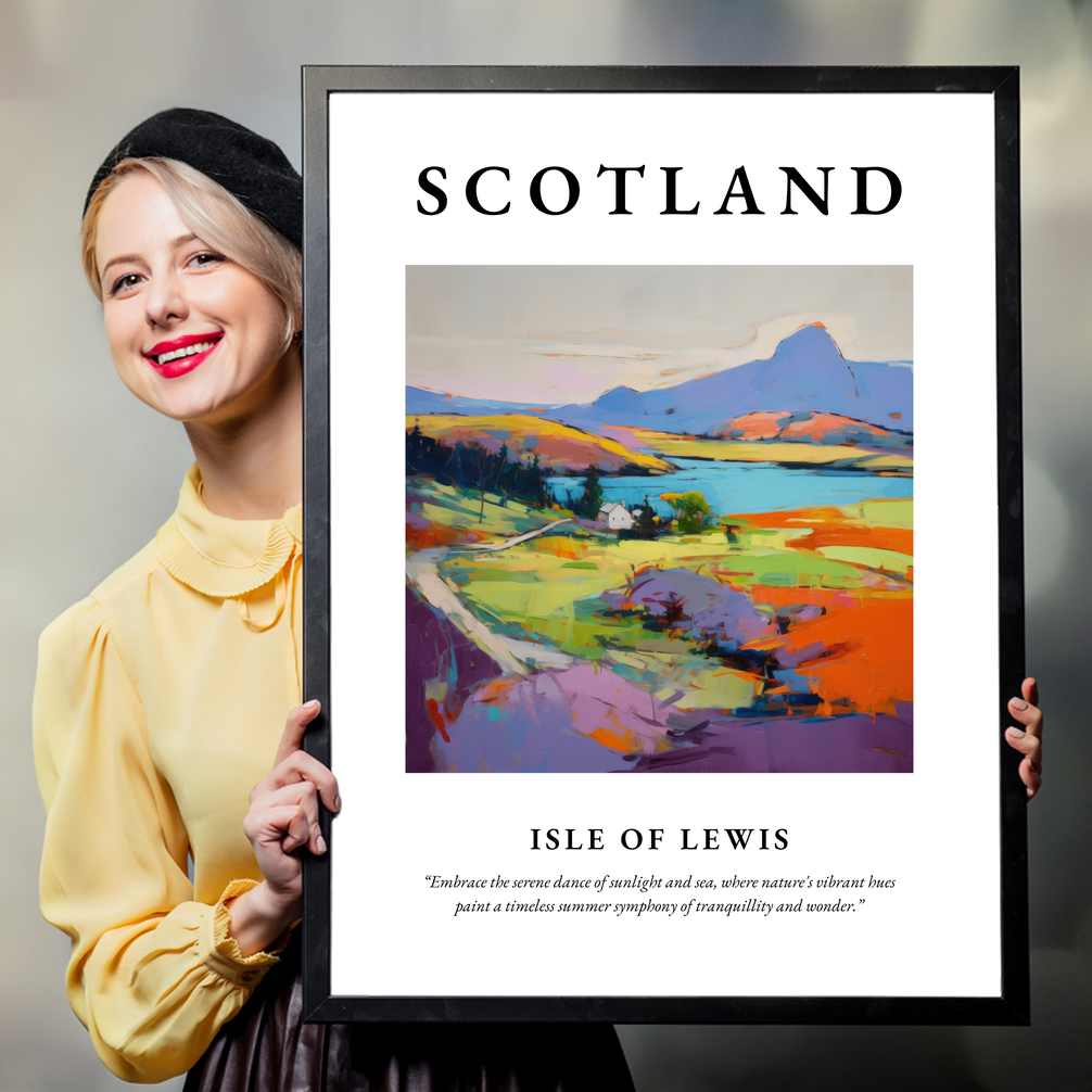 Person holding a poster of Isle of Lewis