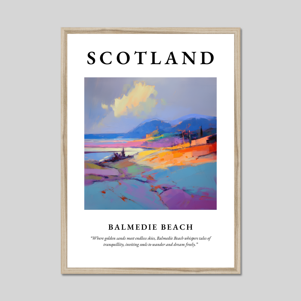 Poster in a natural frame with the word Scotland