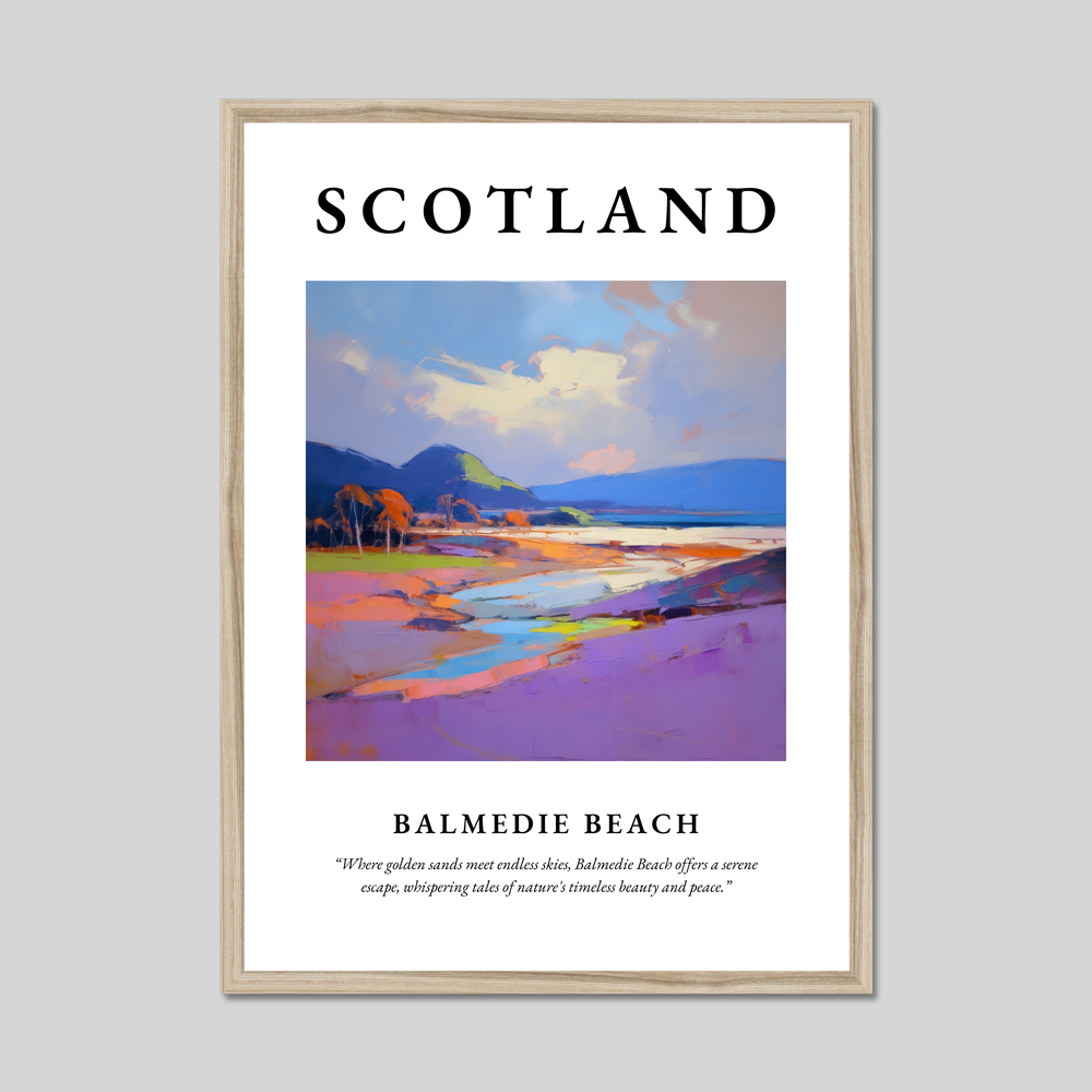 Poster in a natural frame with the word Scotland