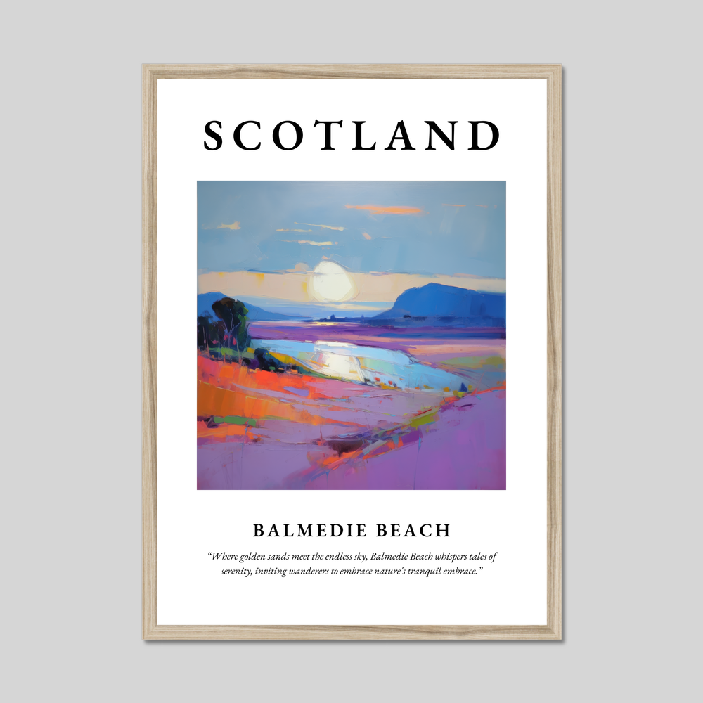 Poster in a natural frame with the word Scotland