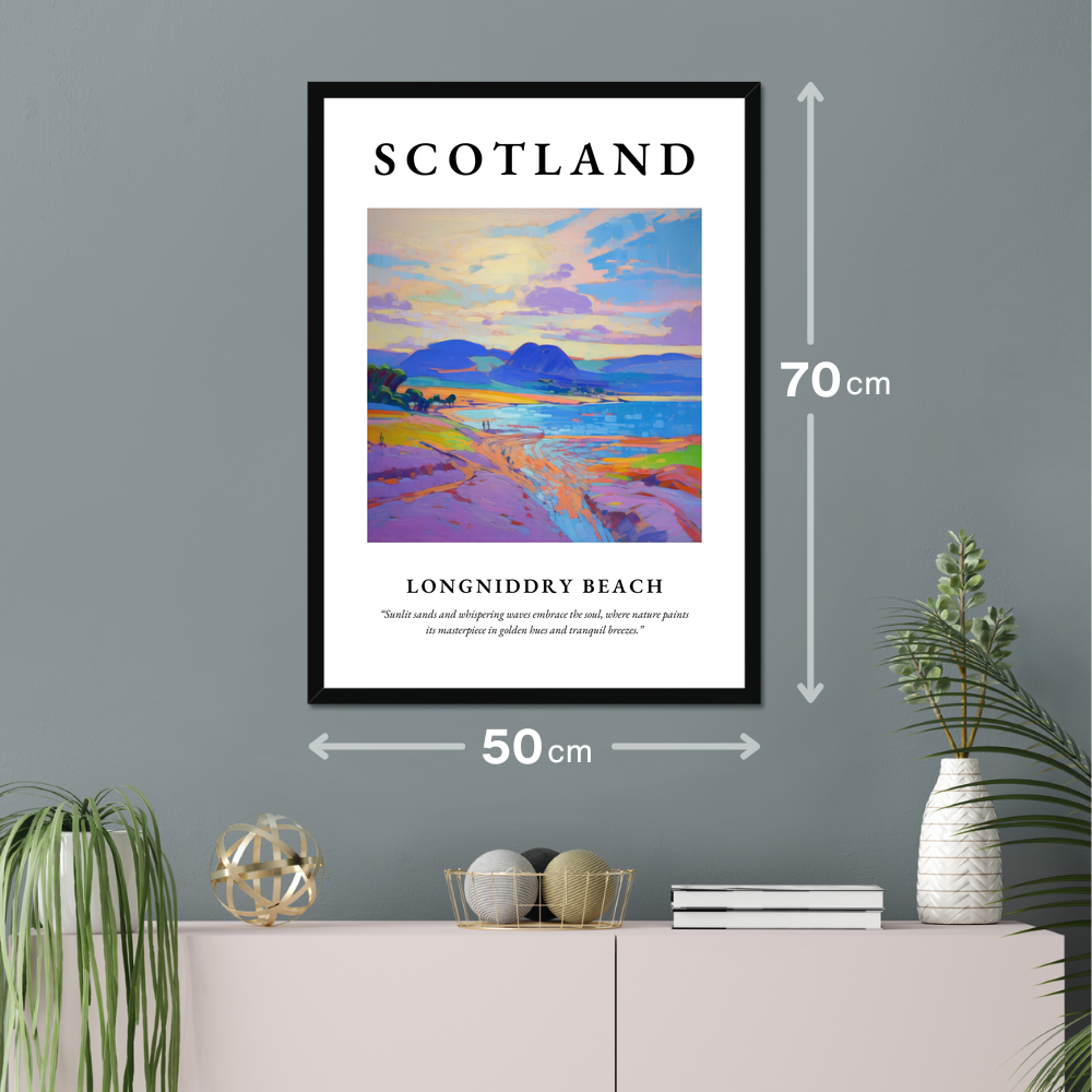 Poster of Longniddry Beach hanging on a wall