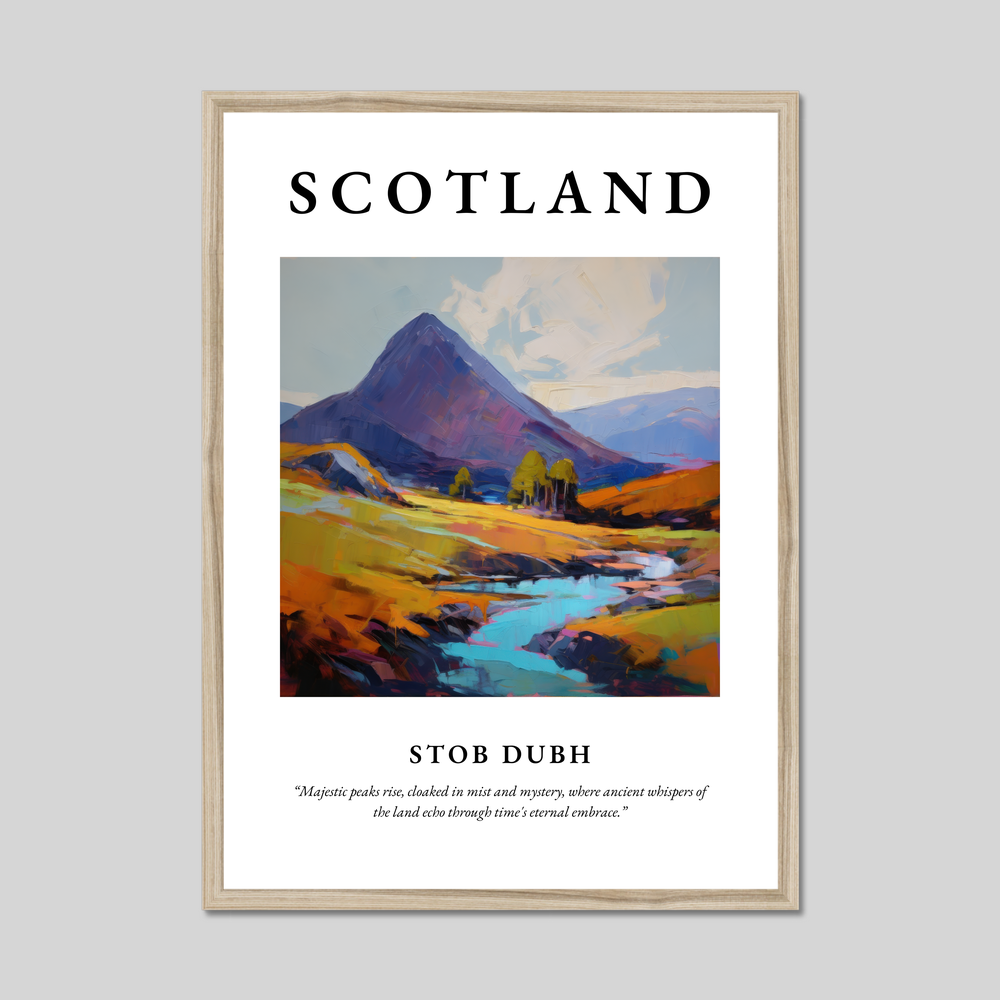 Poster in a natural frame with the word Scotland