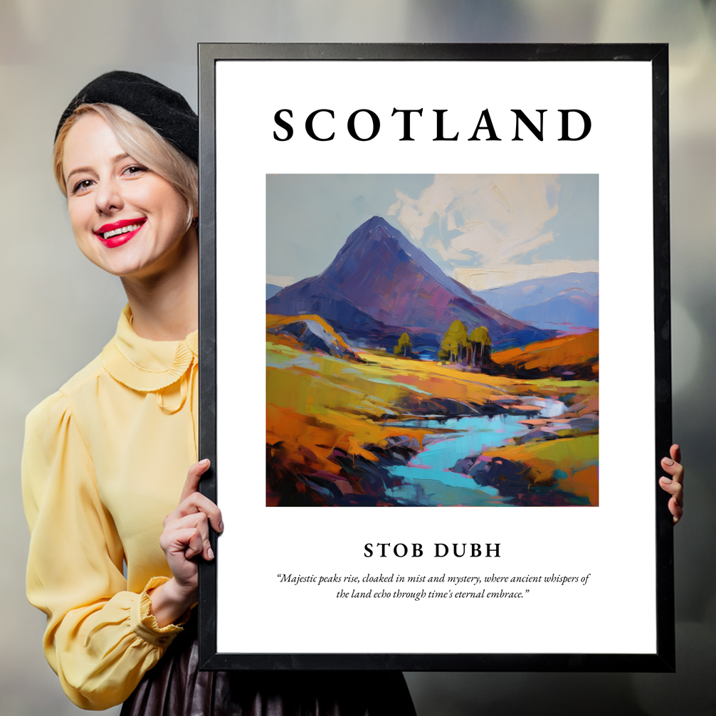 Person holding a poster of Stob Dubh