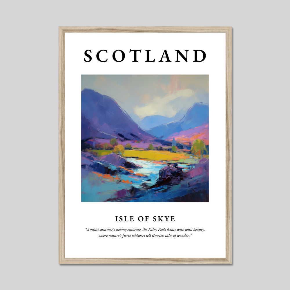 Poster in a natural frame with the word Scotland