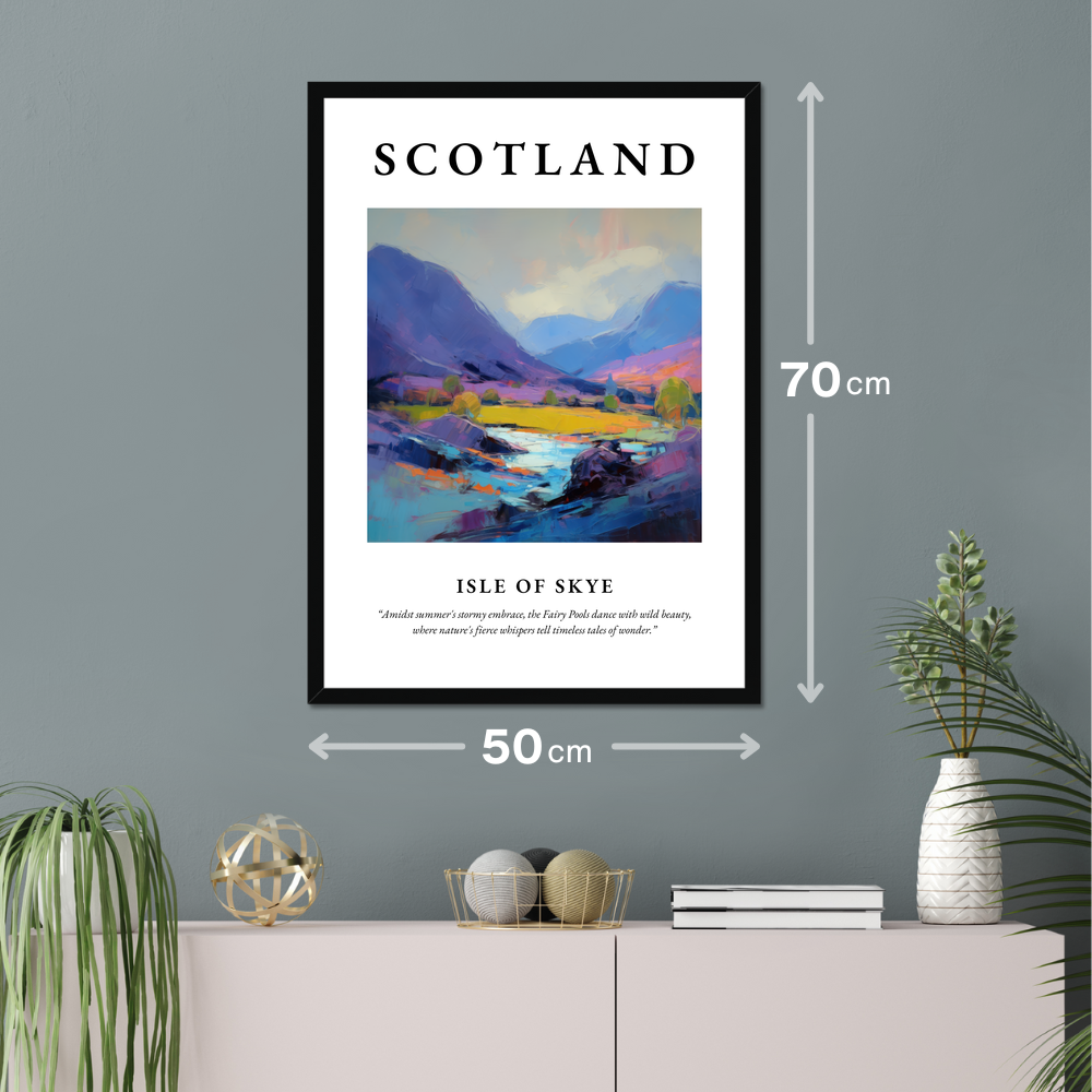 Poster of Isle of Skye hanging on a wall