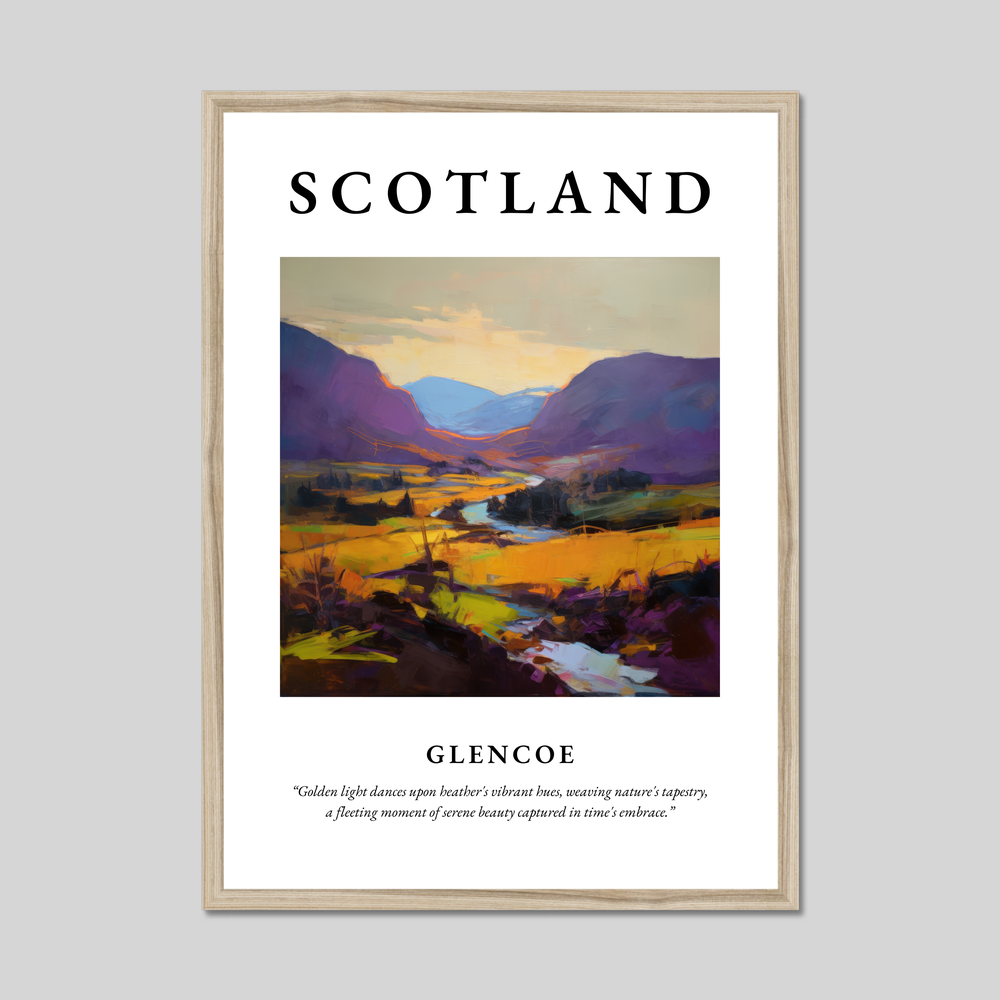 Poster in a natural frame with the word Scotland