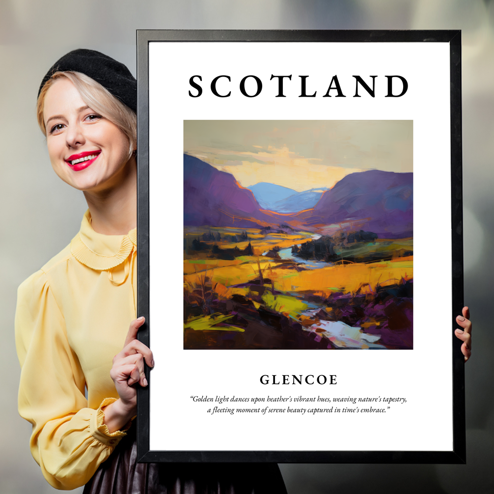 Person holding a poster of Glencoe