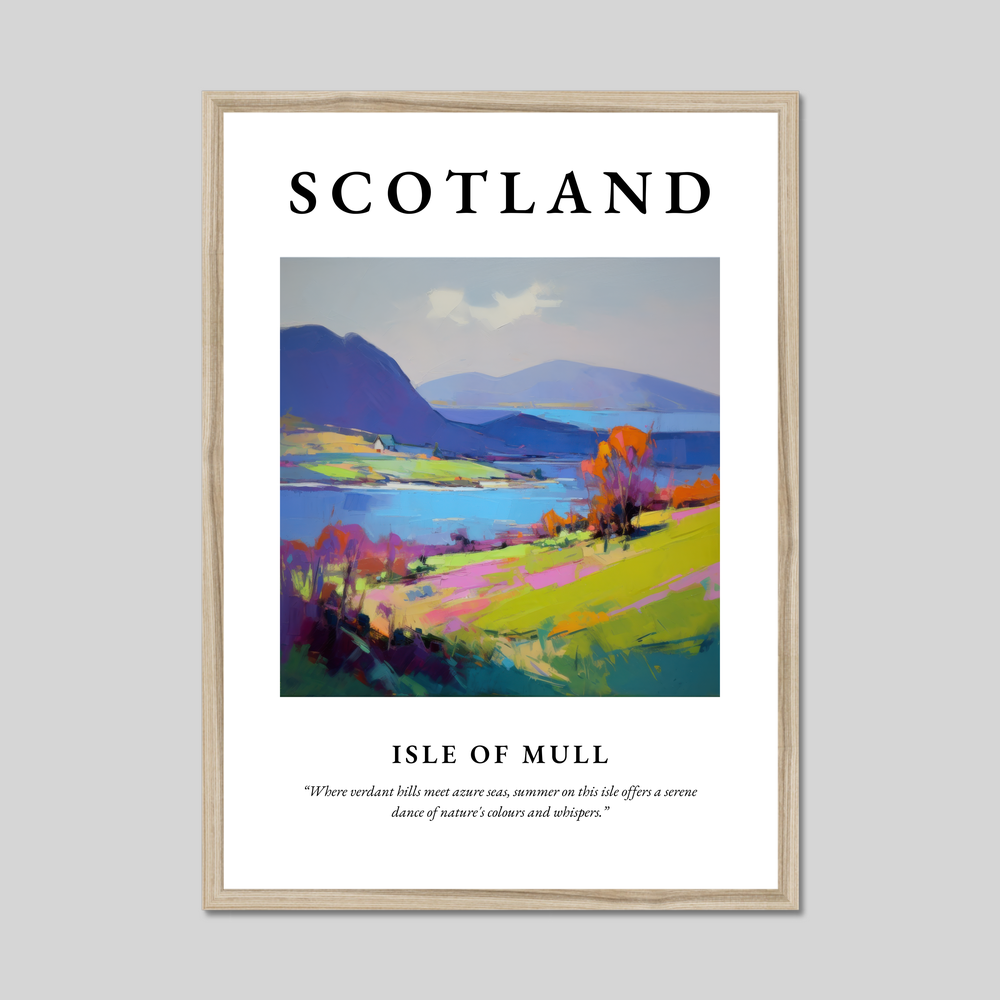 Poster in a natural frame with the word Scotland