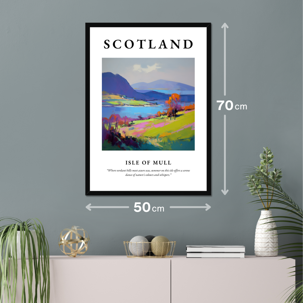 Poster of Isle of Mull hanging on a wall