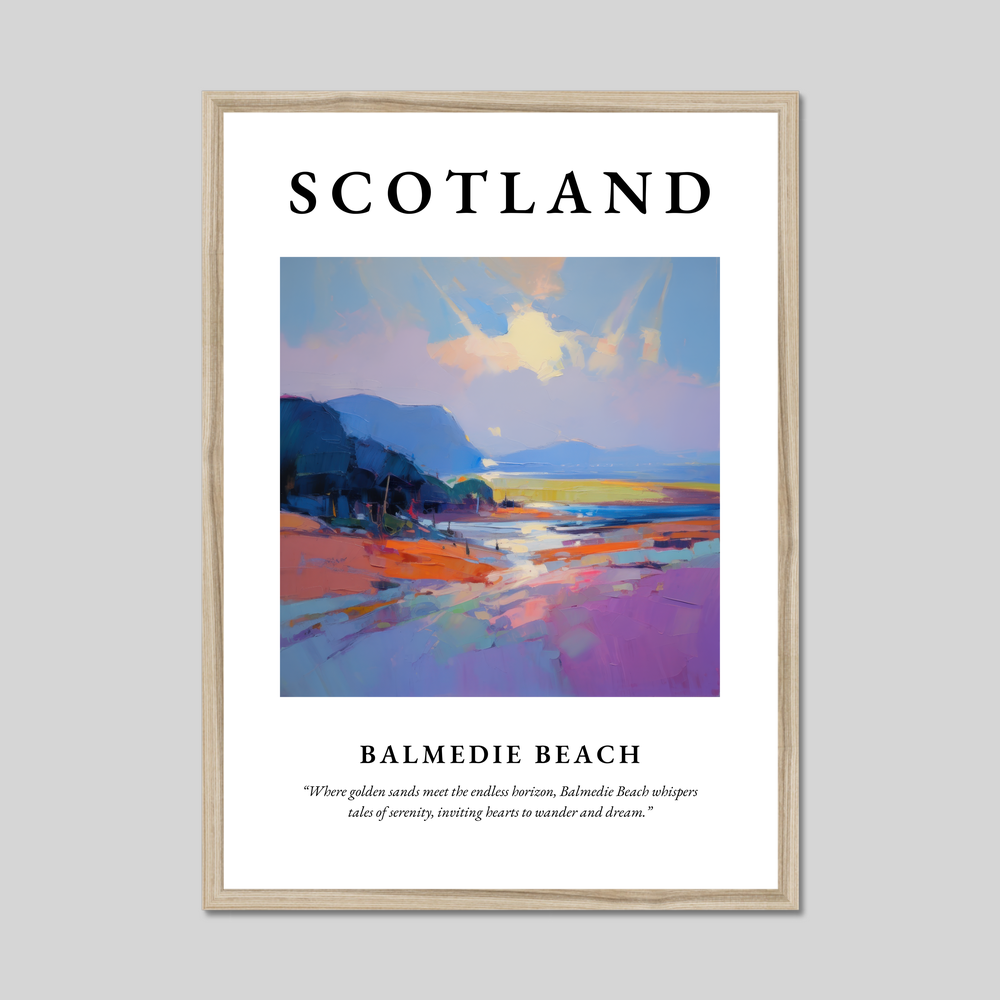 Poster in a natural frame with the word Scotland