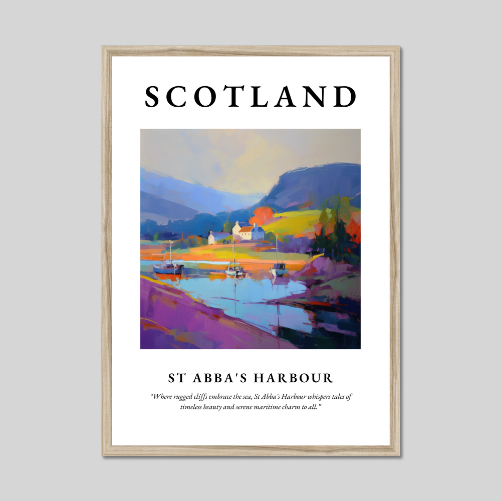 Poster in a natural frame with the word Scotland