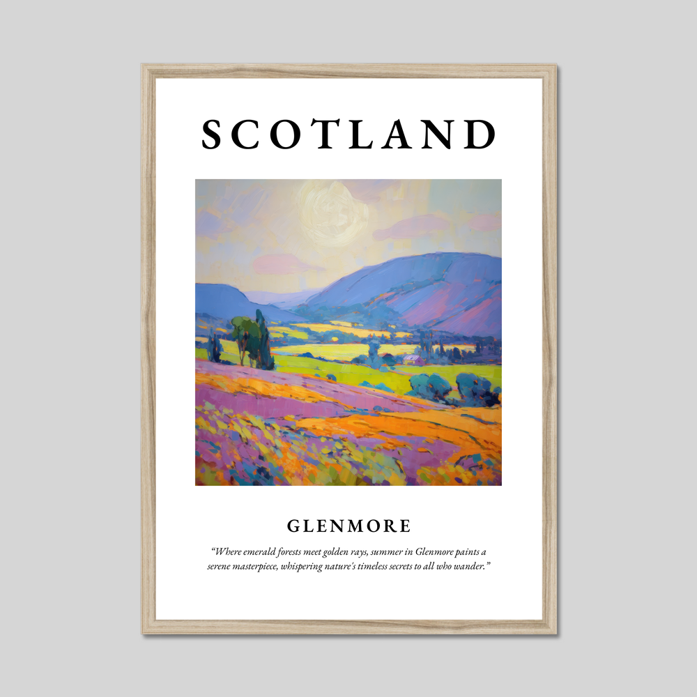 Poster in a natural frame with the word Scotland