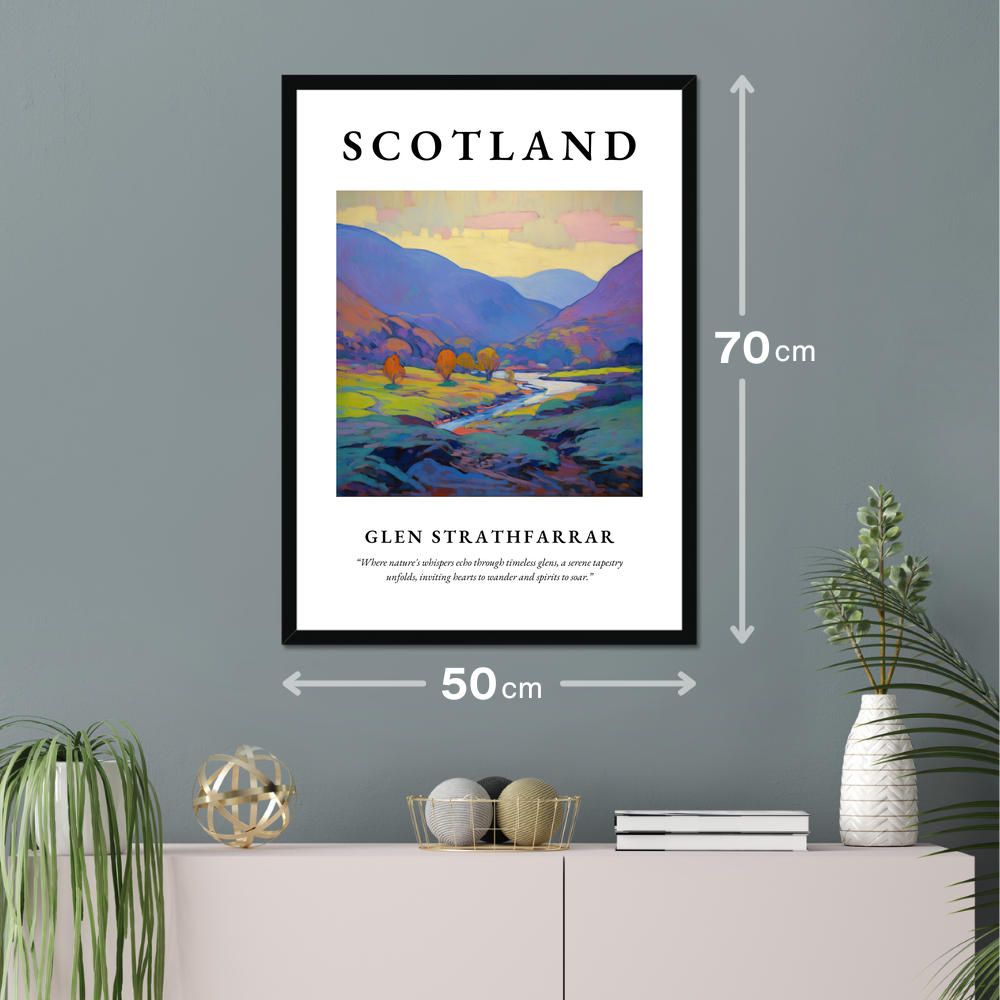 Poster of Glen Strathfarrar hanging on a wall