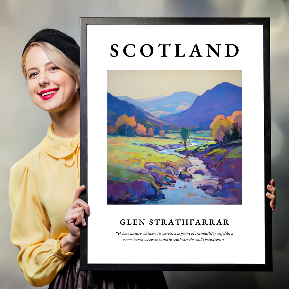 Person holding a poster of Glen Strathfarrar