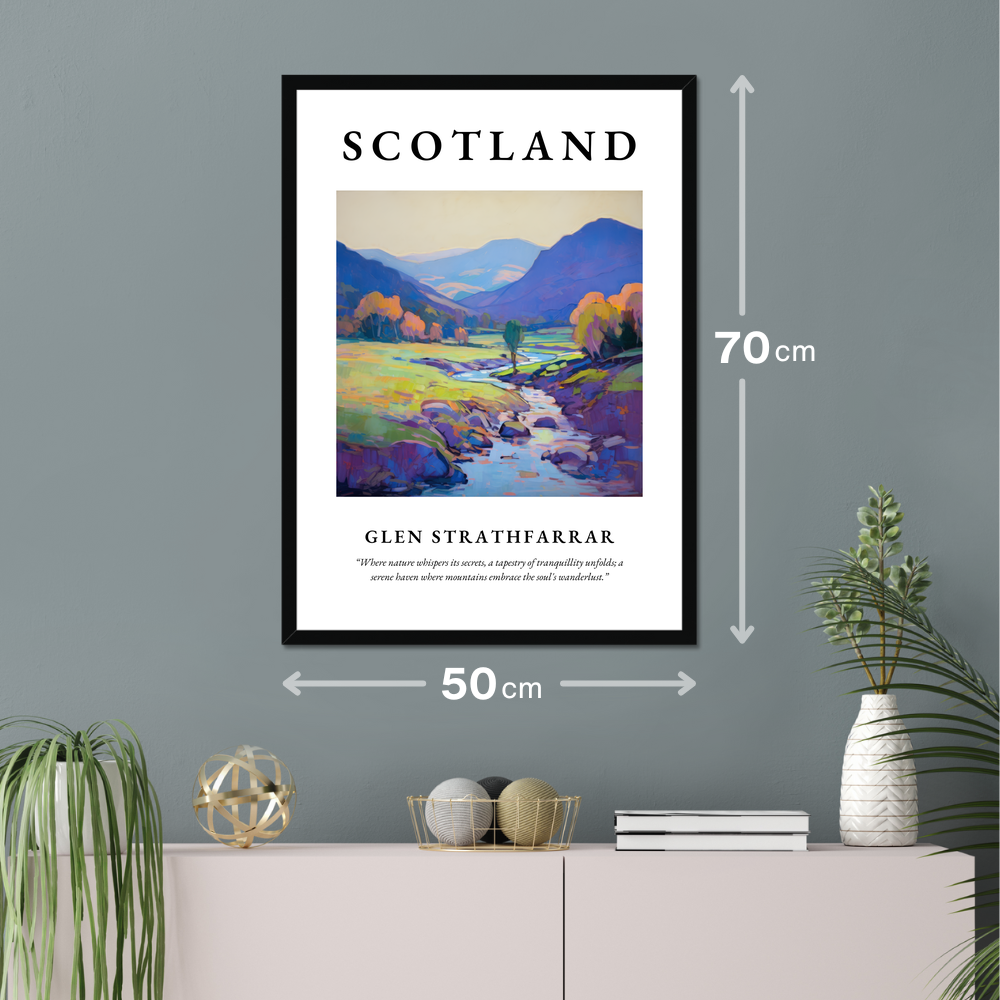 Poster of Glen Strathfarrar hanging on a wall