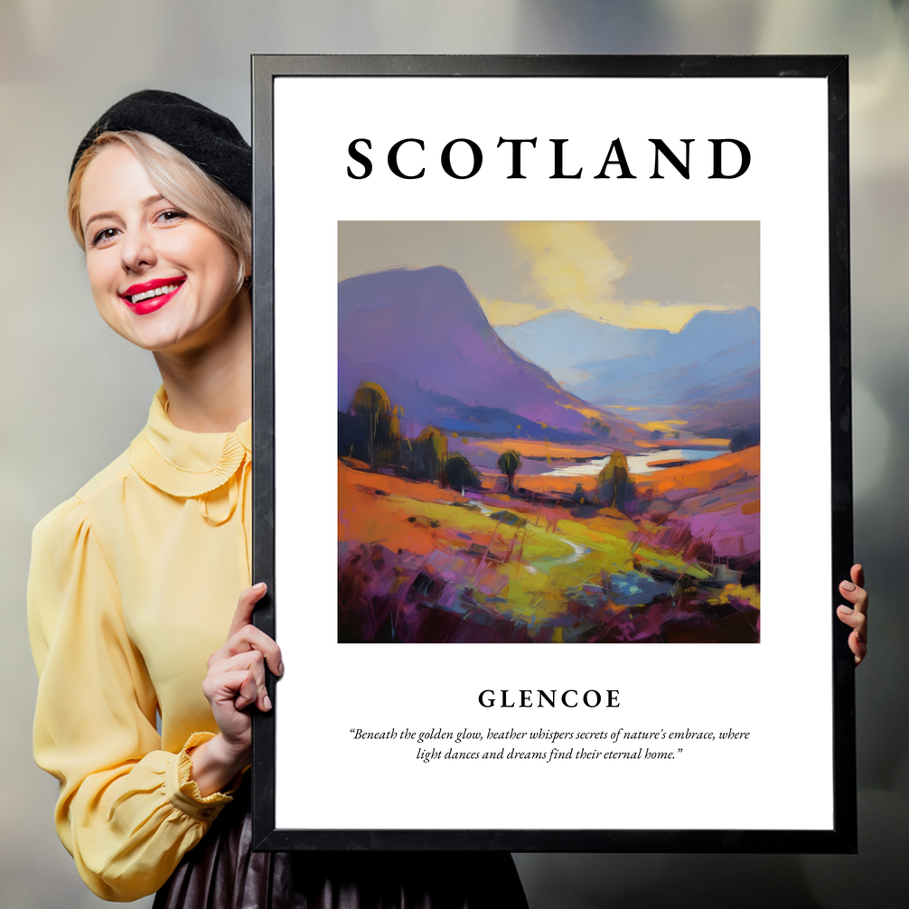 Person holding a poster of Glencoe