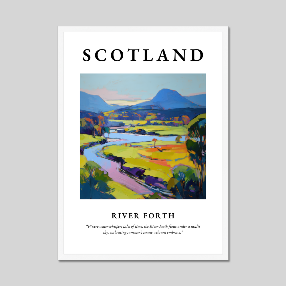 Poster in a white frame with the word Scotland