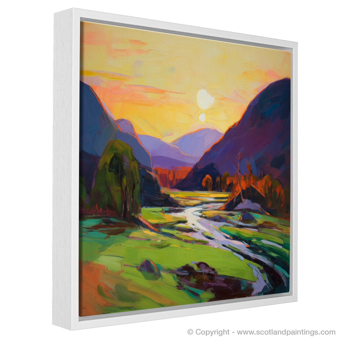 Verdant Glen at Sunset: An Expressionist Ode to Glencoe's Enchantment