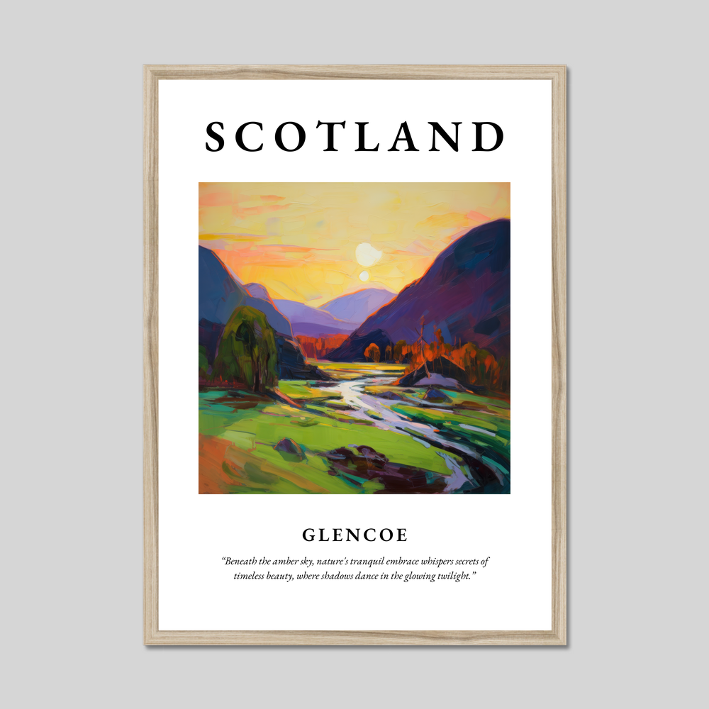 Poster in a natural frame with the word Scotland