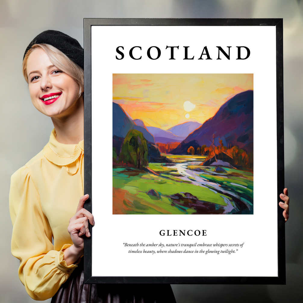 Person holding a poster of Glencoe