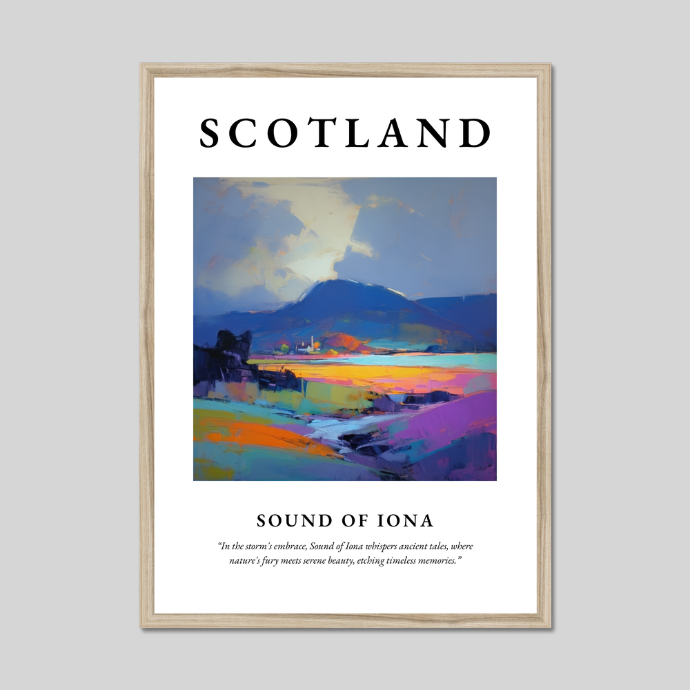 Poster in a natural frame with the word Scotland