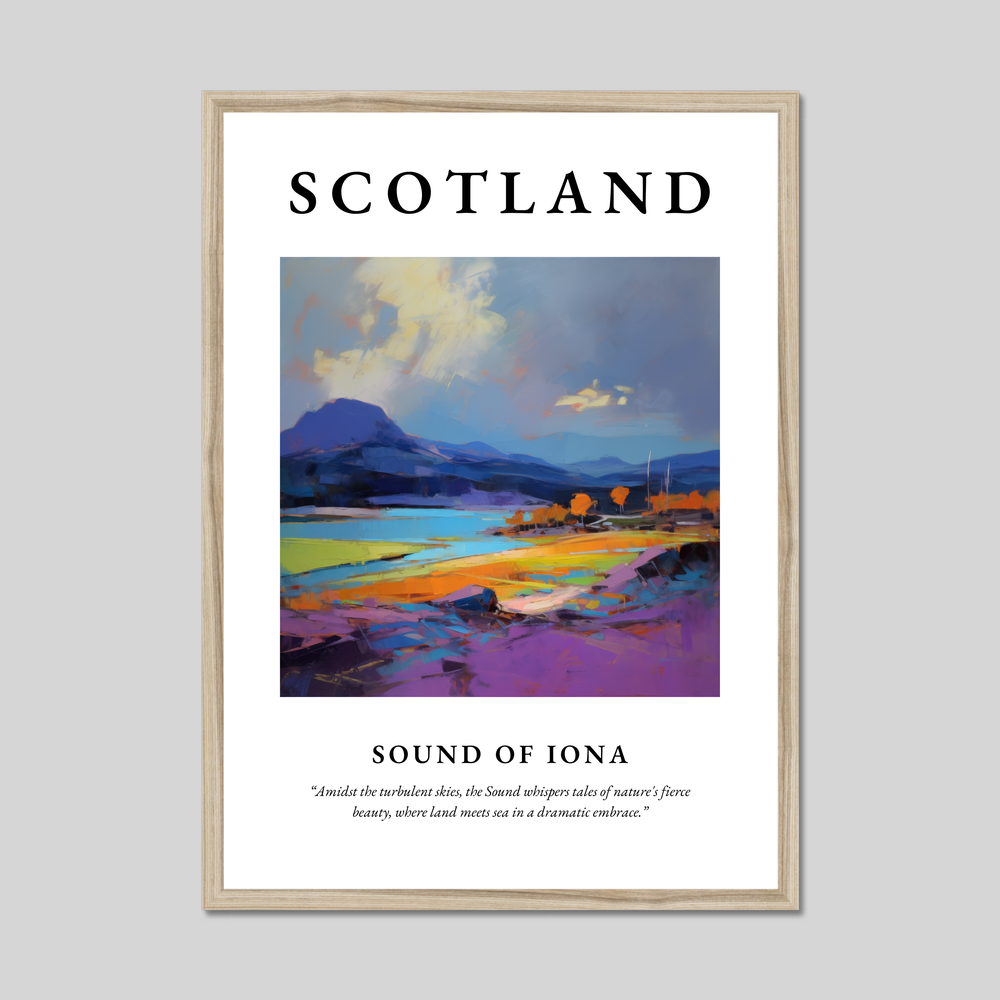 Poster in a natural frame with the word Scotland