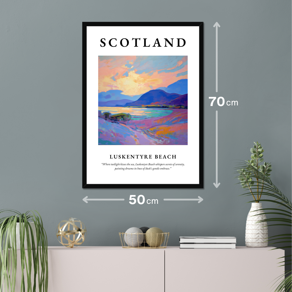 Poster of Luskentyre Beach hanging on a wall