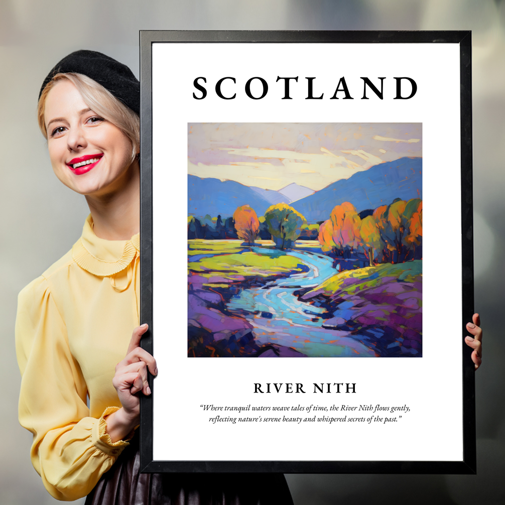 Person holding a poster of River Nith