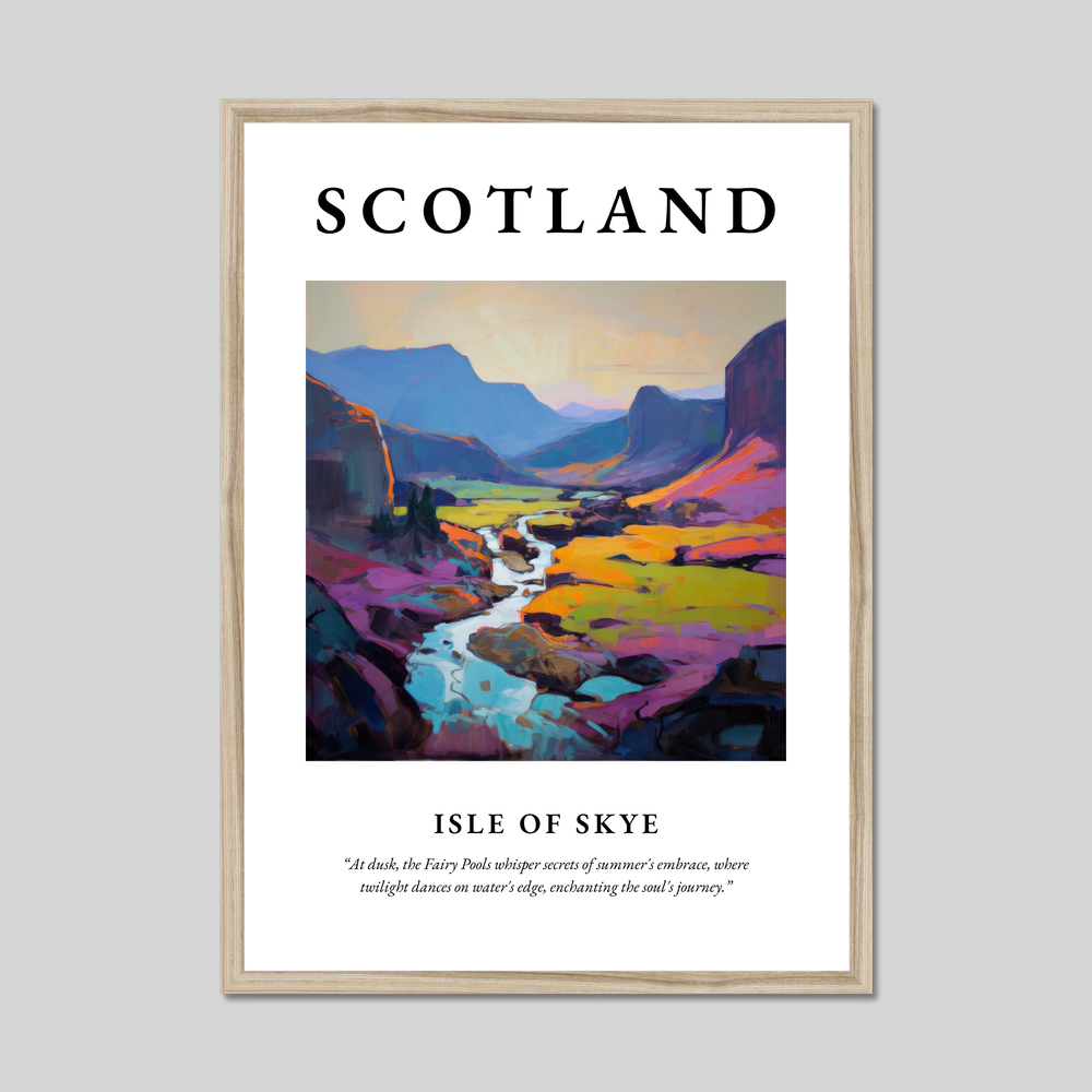 Poster in a natural frame with the word Scotland