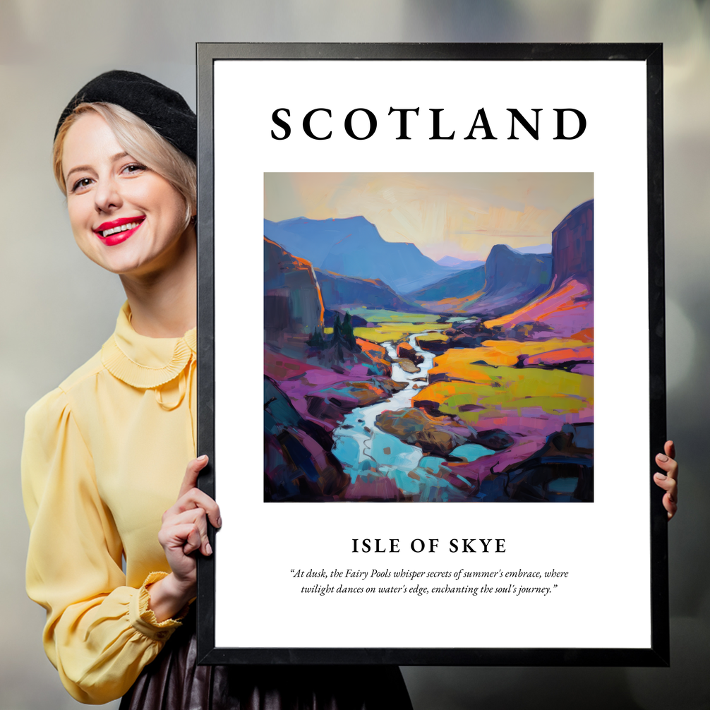 Person holding a poster of Isle of Skye