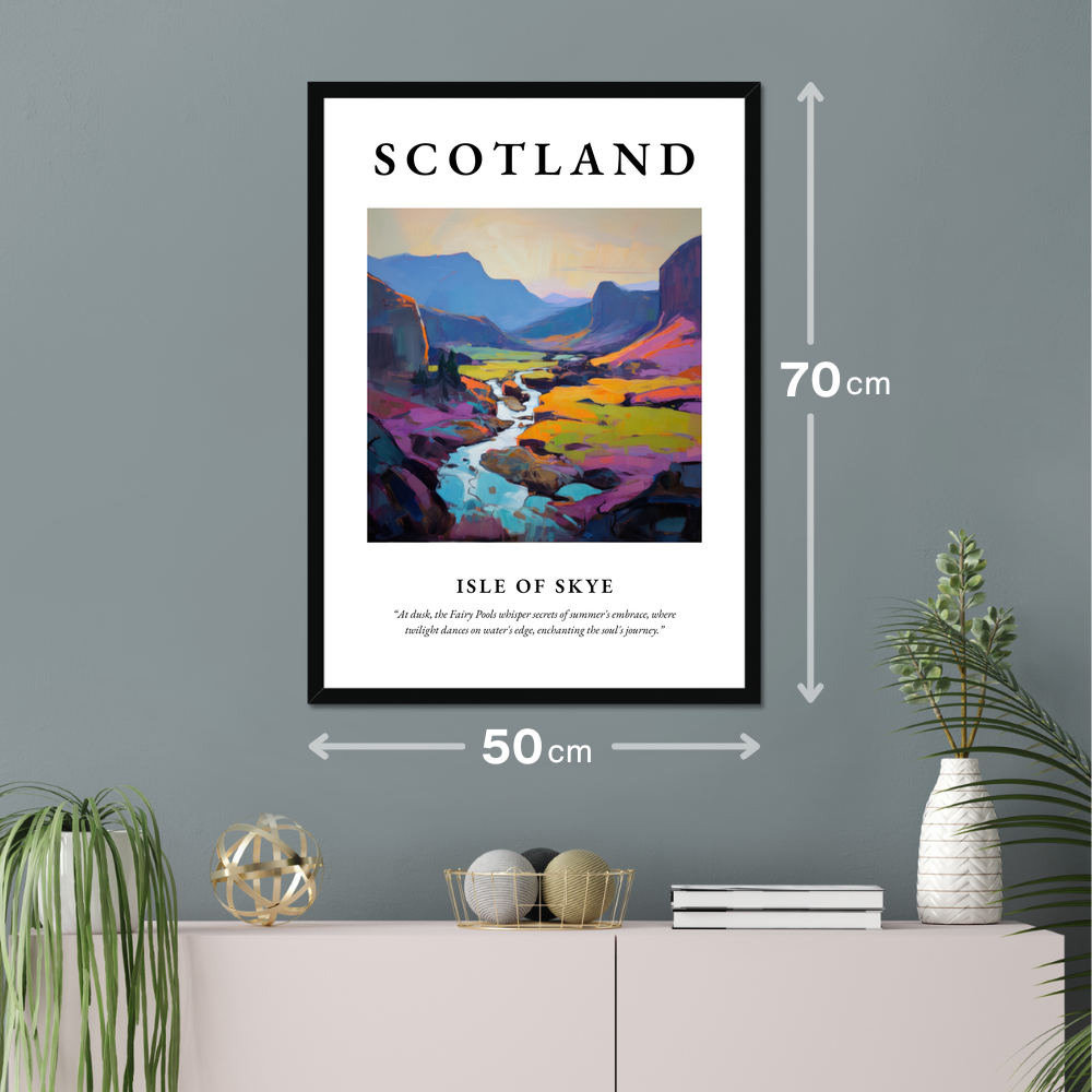 Poster of Isle of Skye hanging on a wall