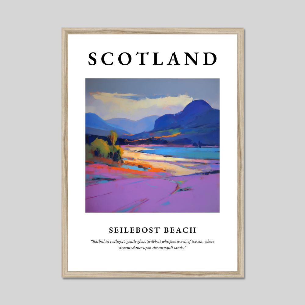 Poster in a natural frame with the word Scotland