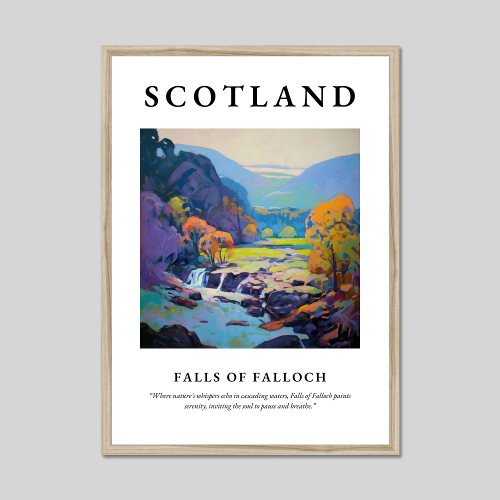 Poster in a natural frame with the word Scotland