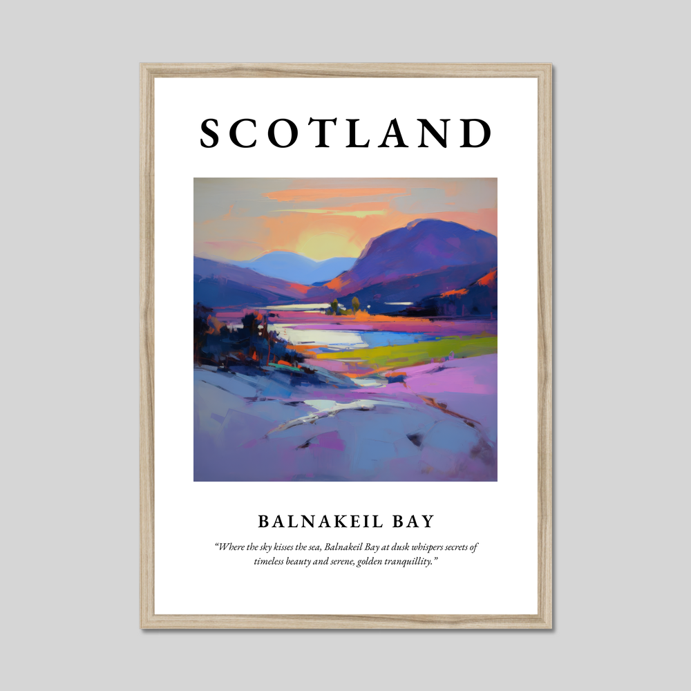 Poster in a natural frame with the word Scotland