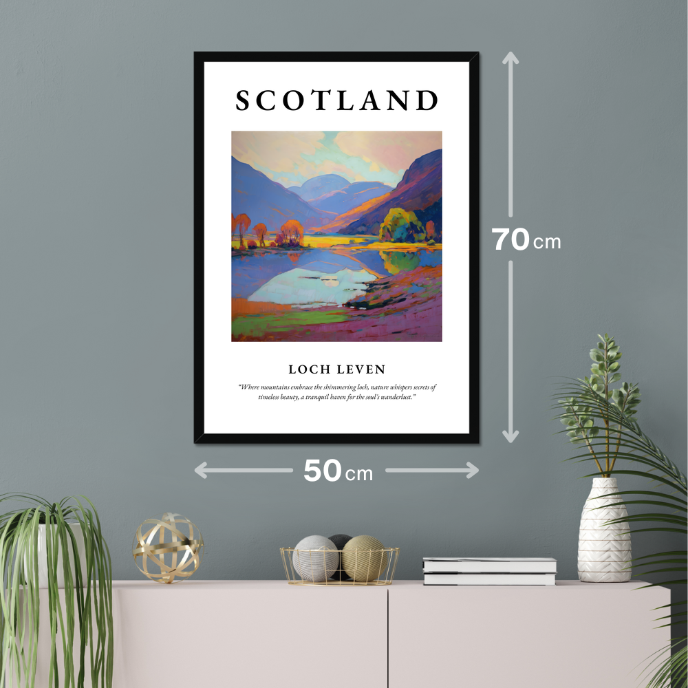 Poster of Loch Leven hanging on a wall