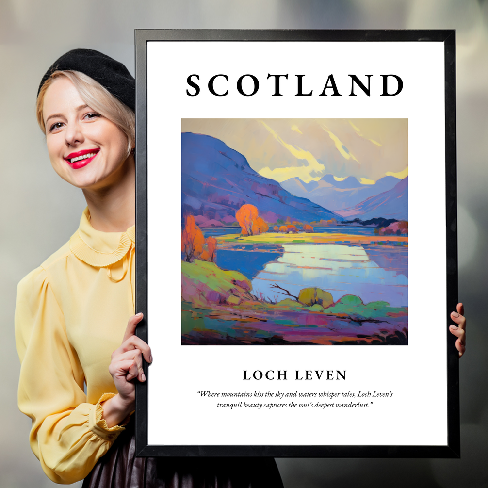 Person holding a poster of Loch Leven