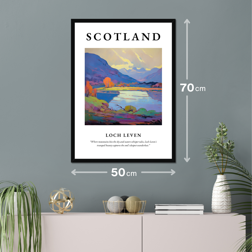 Poster of Loch Leven hanging on a wall