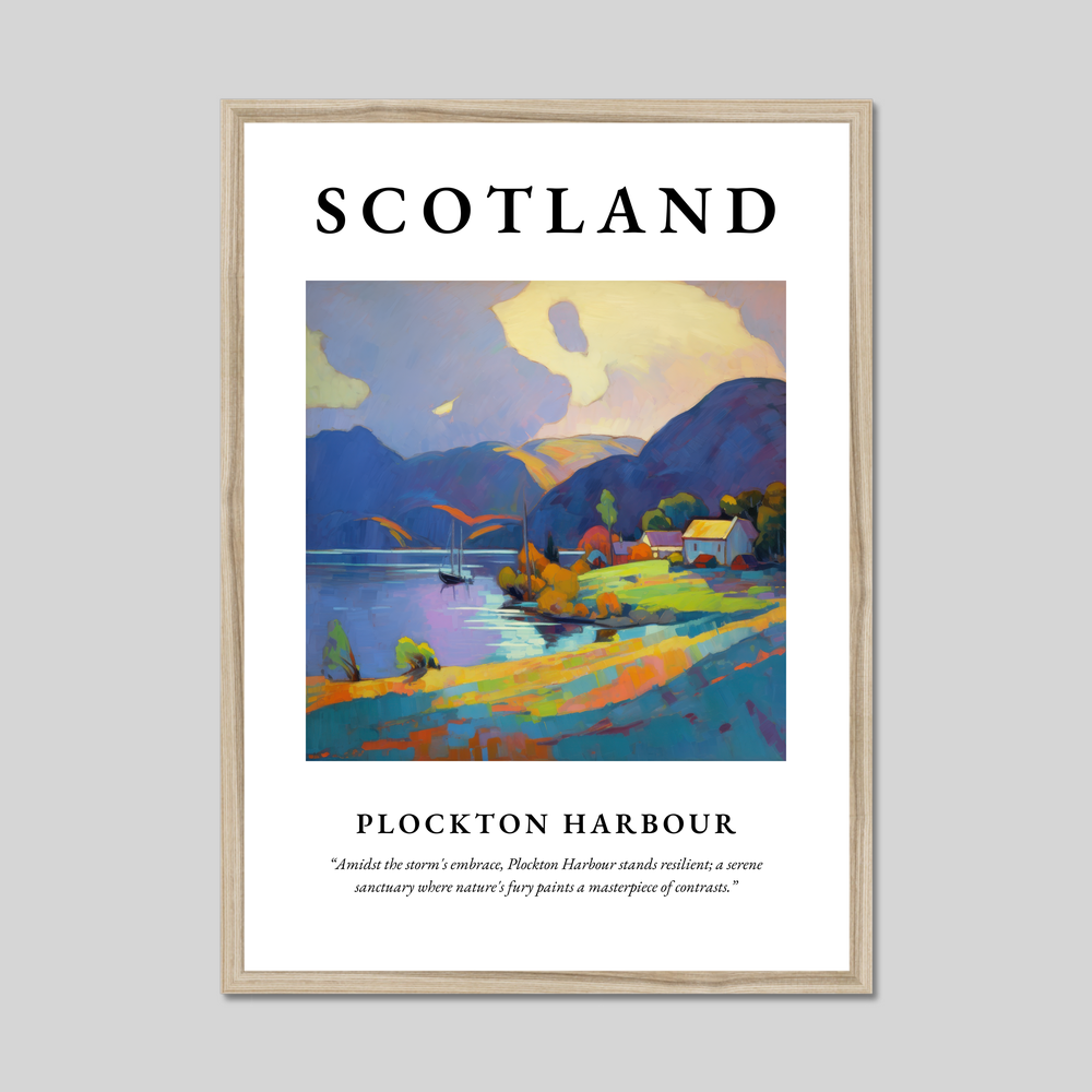 Poster in a natural frame with the word Scotland